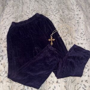 Y2k vintage purple velvet velour pants